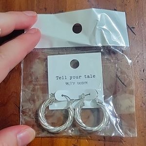 NWT Bulky Silver Hoops